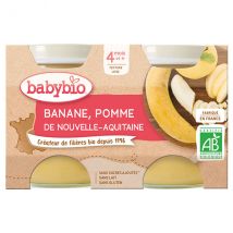 Babybio Fruits Pot Banane Pomme +4m Bio 2 x 130g