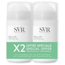 SVR Spirial Roll-On Anti-Transpirant 48h Lot de 2 x 50ml - Anti-Traces, Anti-transpirant, Peau Sensible -