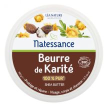 Natessance Beurre de Karité 100g Bio - Hydratant et Nourrissant - pour Peau Sèche à Très Sèche