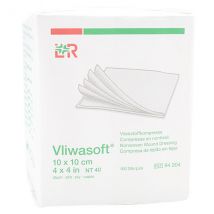 L&R Vliwasoft Compresse en Non-Tissé Non-Stérile 10cm x 10cm 100 compresses