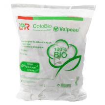 Velpeau Cotopads Bio Rectangles Coton 8 x 10cm Non Stérile 180 unités - Hydrophile, 100% coton, Douceur -