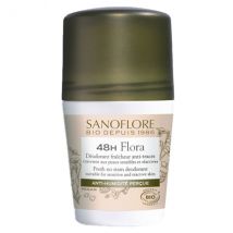 Sanoflore Déodorant Flora Roll-On 48h Bio 50ml - Anti-transpirant -