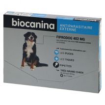 Biocanina Fiprodog 402mg Très Grand Chien de 40 à 60kg 3 pipettes - Anti-Puce, Anti-Tique -