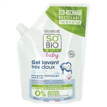 So'Bio Étic Baby Gel Lavant Très Doux Recharge Bio 500ml pour Peau Sensible