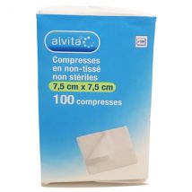 Alvita Compresse Non-Tissée Non Stérile 7,5 x 7,5cm 100 unités - Non stérile -