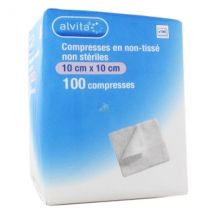 Alvita Compresse Non-Tissée Non Stérile 10 x 10cm 100 unités - Non stérile -