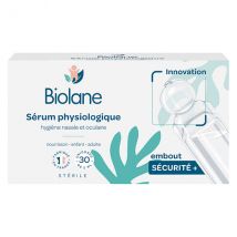 Biolane - Soin Sérum Physiologique - Embout rond sécurité - 30 unidoses de 5ml - Isotonique et Hygiène -