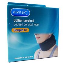 Alvita Collier Cervical Souple C1 7,5cm Noir T1 - Souple -