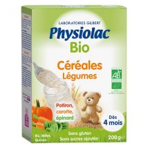 Physiolac Bio Céréales aux Légumes +4m 200g