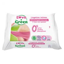 Love & Green Gel Lingettes Intimes 20 unités Bio