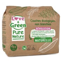 Love & Green Change Bébé Pure Nature Couche Écologique Taille 4+ 35 unités