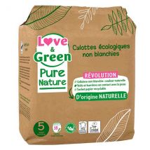Love & Green Change Bébé Pure Nature Culotte Écologique Taille 5 18 unités