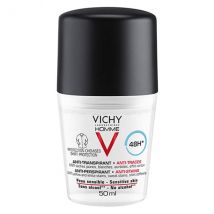Vichy Homme Déodorant Anti-Transpirant Anti-Traces 48h Roll-On 50ml - Anti-Traces -