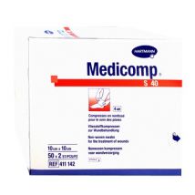 Medicomp Compresses en Non-Tissé 10cm x 10cm 50 sachets - Stérile, Absorbant -
