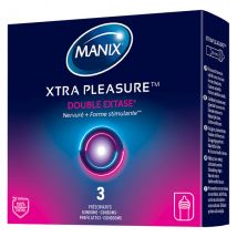 Manix Xtra Pleasure 3 préservatifs - Forme évasée, Nervuré -