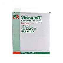 L&R Vliwasoft Compresse en Non-Tissé Stérile 10x10cm 50 x 2 compresses - Stérile -