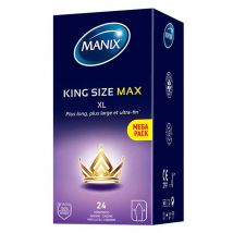 MANIX KING SIZE MAX 24 préservatifs en latex grande taille XL - Maxi Pack
