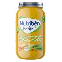 Nutribén Potitos Pomme de Terre Poireau Carotte +6m 235g - Légumes -