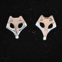 Boucles d'oreilles Renard en cuivre et argent