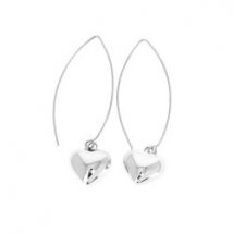 Boucles d'oreilles argent coeur longue tige