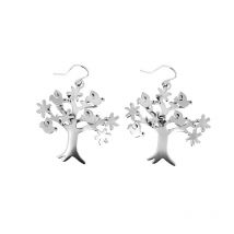 Boucles d'oreilles en argent arbre à oiseaux