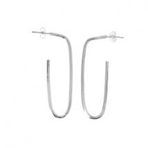 Boucles d'oreilles en argent long rectangle ouvert