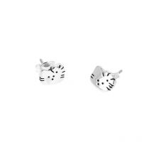 Boucles d'oreilles en argent petite tête de chat