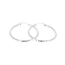 Créoles en argent ciselées et brillantes