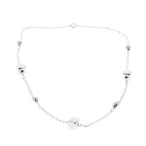 Collier en argent chaîne, boules et cubes