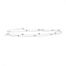 Collier en argent chaîne et boules 65 cm