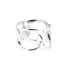 Bague argent boucles ovales reliées