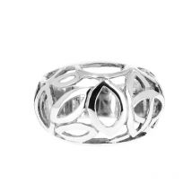 Bague en argent ronde ajourée d'ovales