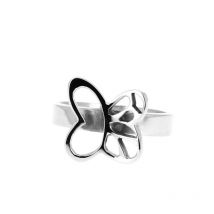 Bague en argent papillon aile vide, aile nervurée