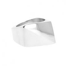 Bague argent rectangle asymétrique
