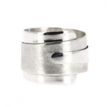 Bague en argent lisse et brossé