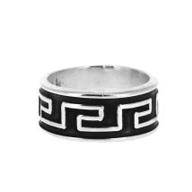 Bague argent dessin gravé lignes brisées