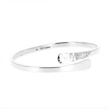 Bracelet en argent lisse et martelé ouvert