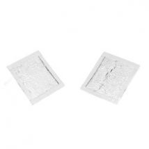 Boucles d'oreilles argent fripé losange