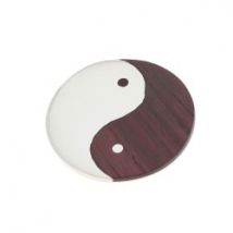 Pendentif argent et bois de rose yin yang