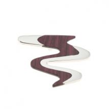 Pendentif en argent et bois de rose double Z