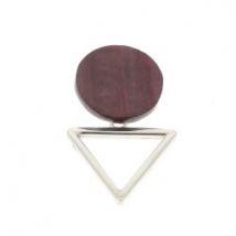 Pendentif en argent et bois de rose triangle et rond