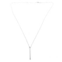 Collier en argent chaîne et fin rectangle
