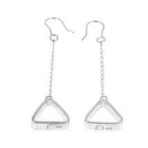 Boucles d'oreilles en argent triangle et chaînette