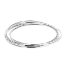 Bracelet argent semainier tiges rondes 6.6 cm diamètre