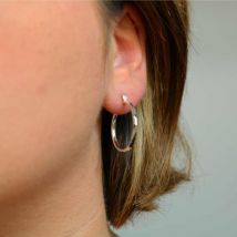 Créoles en argent petites ciselées de rectangles