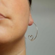 Créoles coeur en argent massif