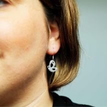 Boucles d'oreilles argent papillon ligné