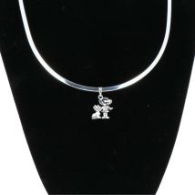 Pendentif Petite fille et son chat en argent