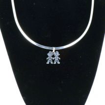 Pendentif Deux garçons en argent massif