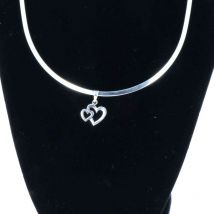 Pendentif Double coeur en argent massif